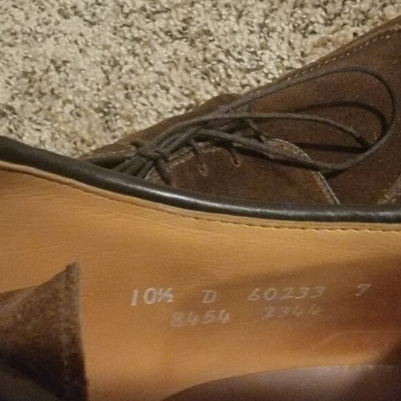 Allen Edmonds Handcock 10.5 D Men's Split Toe Blucher Oxford Shoes Suede - Picture 3 of 7